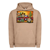 Pigment Burro western truck cowboy gnome background Urban Hoodie - BarkalooDesign