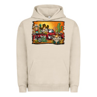 Pigment French Oak western truck cowboy gnome background Urban Hoodie - BarkalooDesign