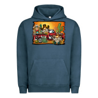 Pigment Midnight Navy western truck cowboy gnome background Urban Hoodie - BarkalooDesign