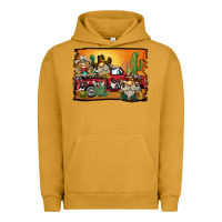 Pigment Peanut Butter western truck cowboy gnome background Urban Hoodie - BarkalooDesign