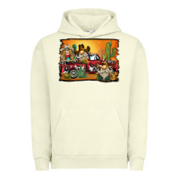 Pigment Pistachio western truck cowboy gnome background Urban Hoodie - BarkalooDesign