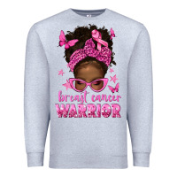 Heather Grey afro messy bun breast cancer warrior Premium Sweatshirt - texasbilliewilder