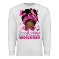 Oatmeal Heather afro messy bun breast cancer warrior Premium Sweatshirt - texasbilliewilder