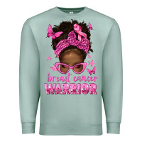 Seafoam afro messy bun breast cancer warrior Premium Sweatshirt - texasbilliewilder