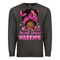 Smoke afro messy bun breast cancer warrior Premium Sweatshirt - texasbilliewilder