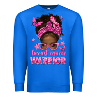 True Royal afro messy bun breast cancer warrior Premium Sweatshirt - texasbilliewilder