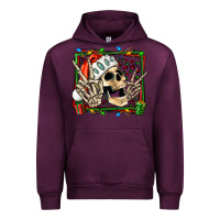 Mauve Wine Christmas happy skeleton Urban Hoodie - Jasminsmagicworld