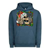 Pigment Midnight Navy Christmas happy skeleton Urban Hoodie - Jasminsmagicworld