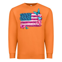 Carrot American flag breast cancer with ribbon Premium Sweatshirt - texasbilliewilder