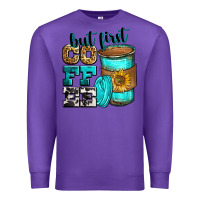 Purple but first coffee Premium Sweatshirt - Zillion Design Studio