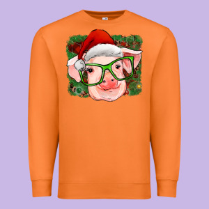 Christmas Pig Premium Sweatshirt Designed By Ranaportraitstore