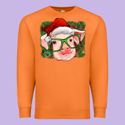 Christmas Pig Premium Sweatshirt Designed By Ranaportraitstore