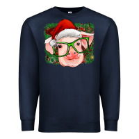 Navy christmas pig Premium Sweatshirt - RanaPortraitStore
