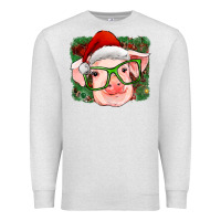 Oatmeal Heather christmas pig Premium Sweatshirt - RanaPortraitStore
