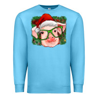 Ocean Blue christmas pig Premium Sweatshirt - RanaPortraitStore