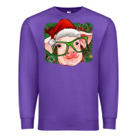 Purple christmas pig Premium Sweatshirt - RanaPortraitStore