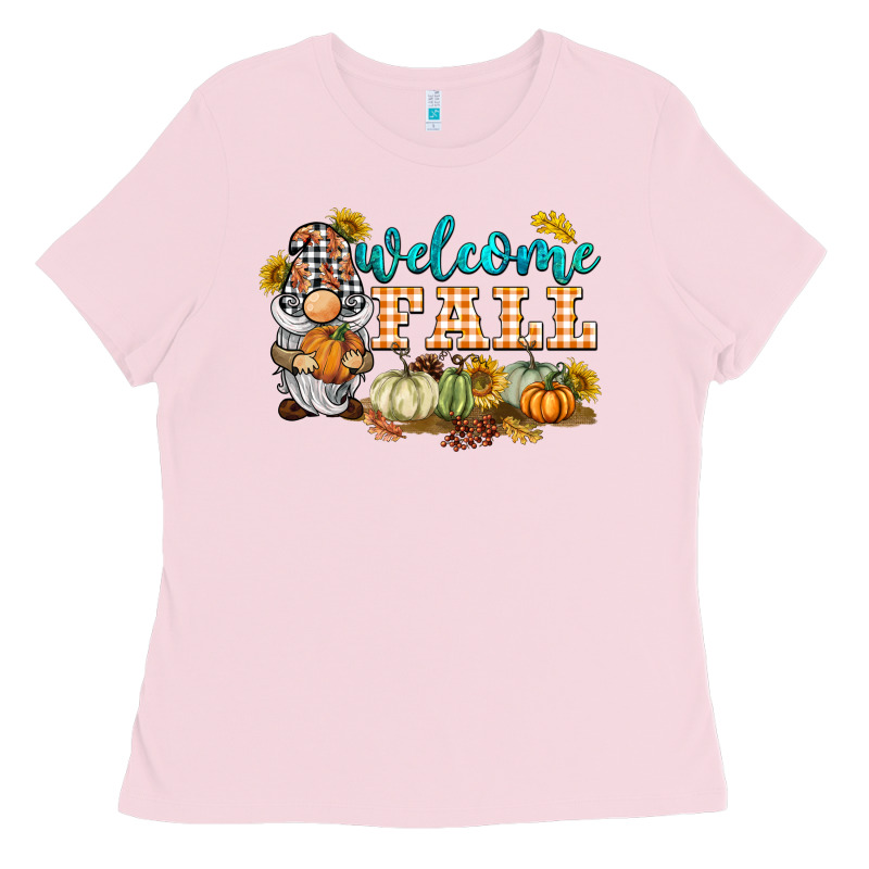 Welcome Fall Gnome Ladies Tee by BarkalooDesign | Teevron