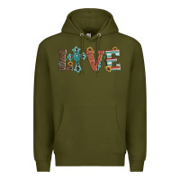 Army Green western love with cross Premium Hoodie - Artiststas