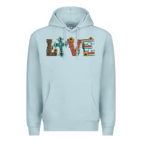 Blue Mist western love with cross Premium Hoodie - Artiststas