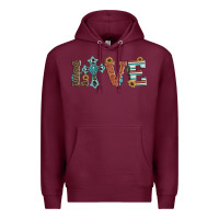 Burgundy western love with cross Premium Hoodie - Artiststas