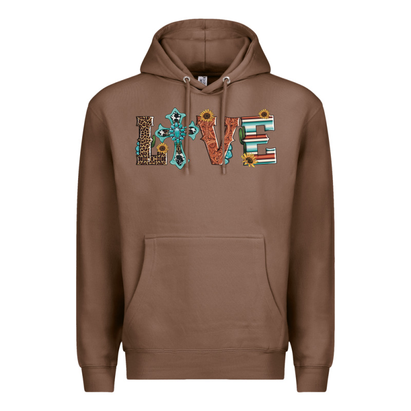 Western Love With Cross Premium Hoodie by Artiststas | Teevron