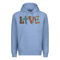Colony Blue western love with cross Premium Hoodie - Artiststas