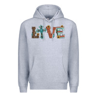 Heather Grey western love with cross Premium Hoodie - Artiststas