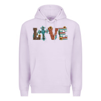 Lilac western love with cross Premium Hoodie - Artiststas