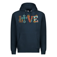 Navy western love with cross Premium Hoodie - Artiststas