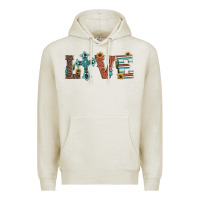Oatmeal Heather western love with cross Premium Hoodie - Artiststas