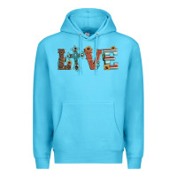Ocean Blue western love with cross Premium Hoodie - Artiststas
