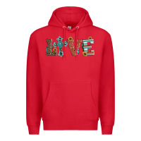 Red western love with cross Premium Hoodie - Artiststas