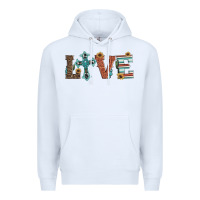 White western love with cross Premium Hoodie - Artiststas