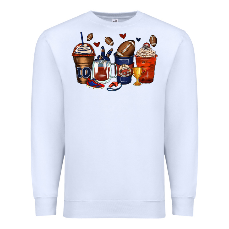 American Football Coffee Cups Premium Sweatshirt by Zillion Design Studio | Teevron
