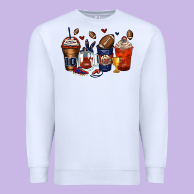 American Football Coffee Cups Premium Sweatshirt Designed By Zillion Design Studio