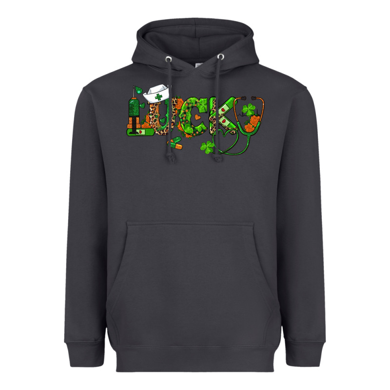 St Patricks Day Lucky Nurse Heavyweight Hoodie by RanaPortraitStore | Teevron