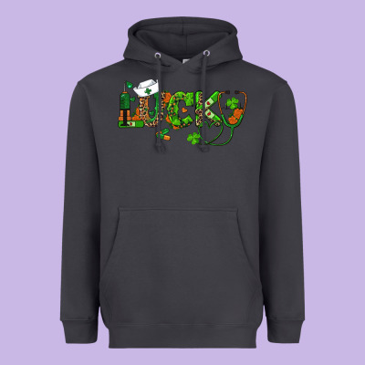 St Patricks Day Lucky Nurse Heavyweight Hoodie Designed By Ranaportraitstore