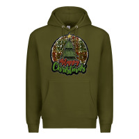 Army Green happy christmas black Premium Hoodie - JahusDesignShop