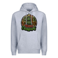 Heather Grey happy christmas black Premium Hoodie - JahusDesignShop