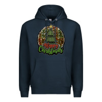 Navy happy christmas black Premium Hoodie - JahusDesignShop