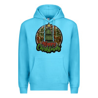 Ocean Blue happy christmas black Premium Hoodie - JahusDesignShop