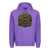 Purple happy christmas black Premium Hoodie - JahusDesignShop