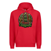 Red happy christmas black Premium Hoodie - JahusDesignShop