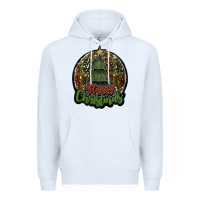 White happy christmas black Premium Hoodie - JahusDesignShop