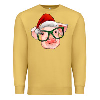 Christmas Pig With Santa Claus Hat Premium Sweatshirt | Teevron