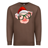 Chestnut christmas pig with santa claus hat Premium Sweatshirt - RanaPortraitStore