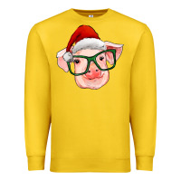 Lemon christmas pig with santa claus hat Premium Sweatshirt - RanaPortraitStore