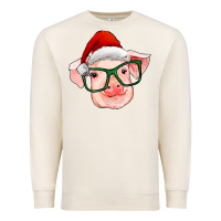 Sandshell christmas pig with santa claus hat Premium Sweatshirt - RanaPortraitStore