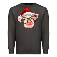 Smoke christmas pig with santa claus hat Premium Sweatshirt - RanaPortraitStore