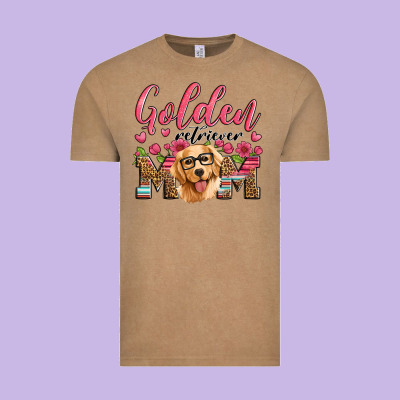 Golden Retriever Mom Vintage Tee Designed By Artiststas